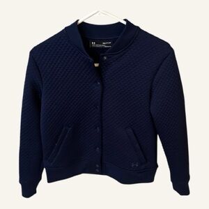 Under Armour Women's Dark Blue Quilted Bomber Jacket